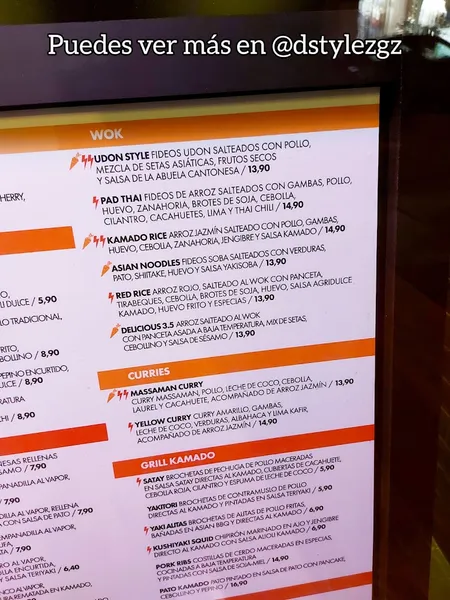 menu 2 of Kamado Asian Food