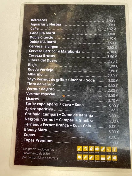 menu 0 of La Púa Café Bar