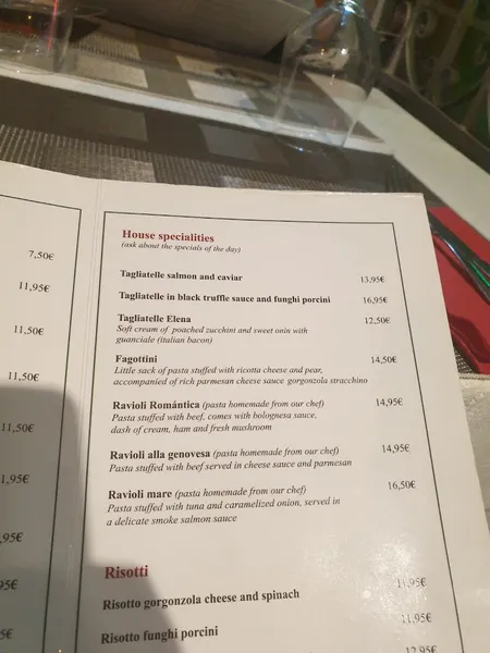 menu 2 of Restaurante Italiano La Romántica