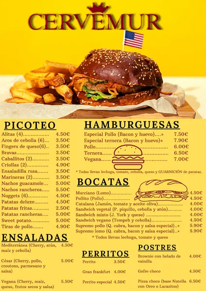 menu 0 of Cervecería Cervemur