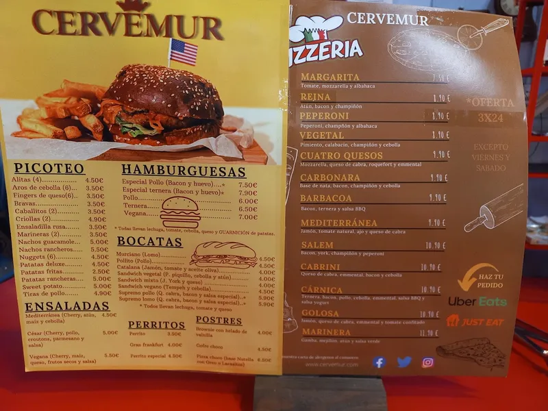 menu 2 of Cervecería Cervemur