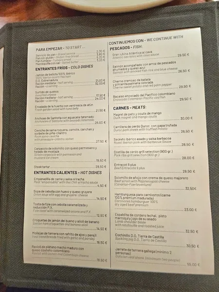 menu 1 of Restaurante Etéreo by Pedro Nel