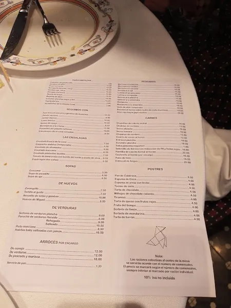 menu 0 of Restaurante La Pequeña Taberna