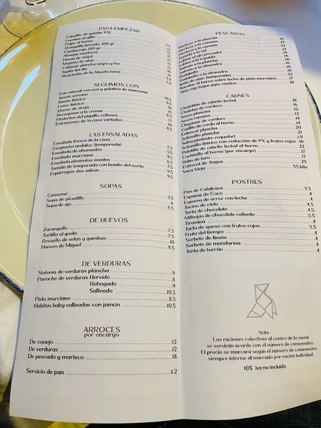 menu 1 of Restaurante La Pequeña Taberna