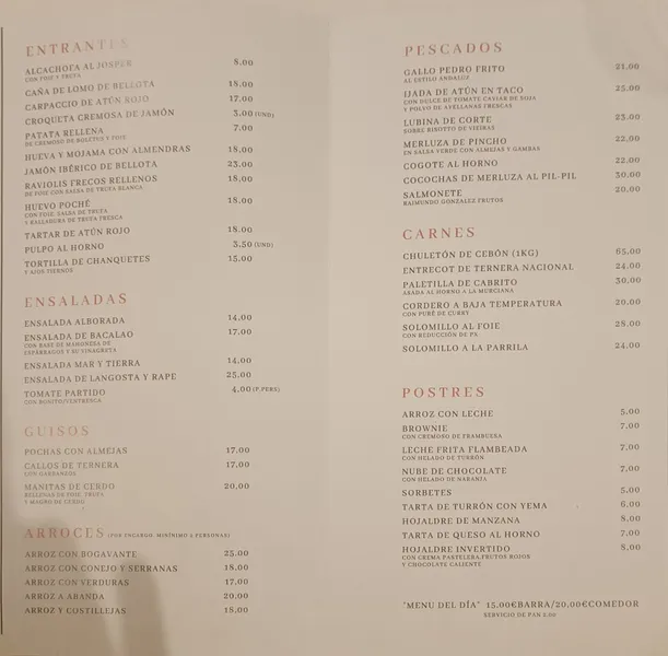 menu 0 of Restaurante Alborada