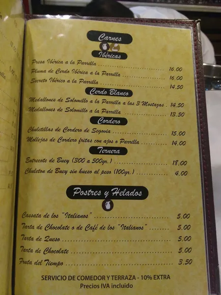 menu 0 of Bodega La Taquilla