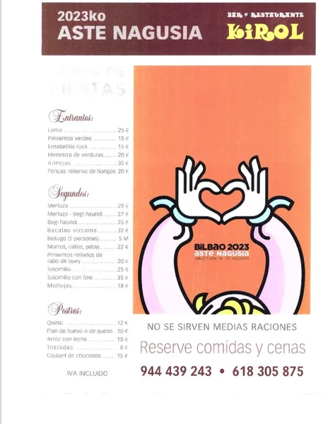 menu 1 of Restaurante Kirol