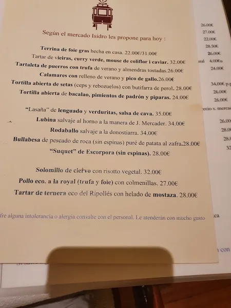 menu 1 of Tram-Tram