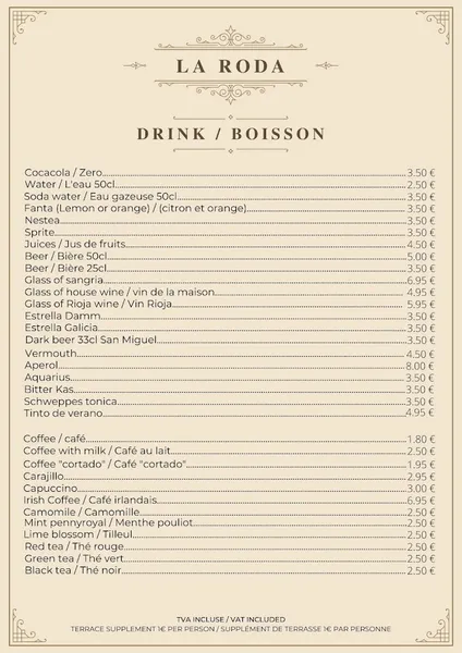menu 0 of La Roda