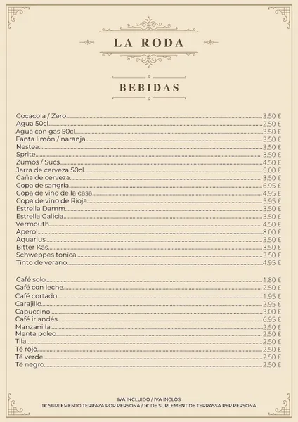 menu 1 of La Roda