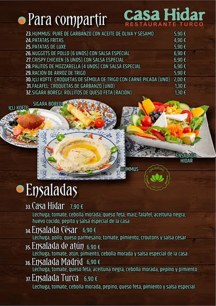menu 1 of Casa Hidar Restaurante