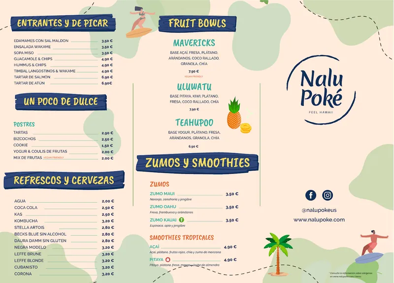 menu 1 of Nalu Poke