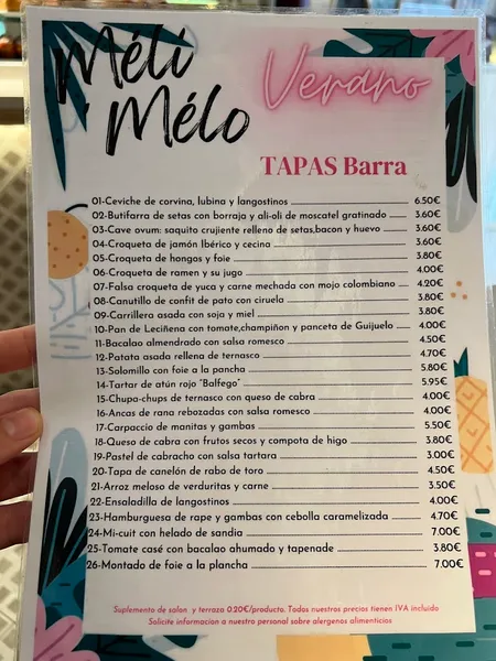 menu 2 of Restaurante Méli Mélo
