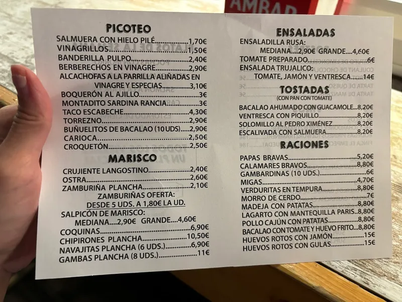 menu 0 of El Trujalico