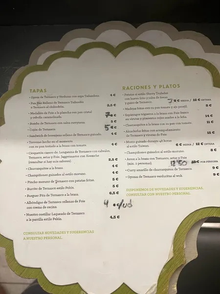 menu 2 of La Ternasca | El Tubo Zaragoza