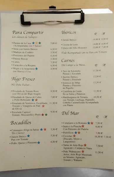 menu 0 of Bodeguilla Los Rotos