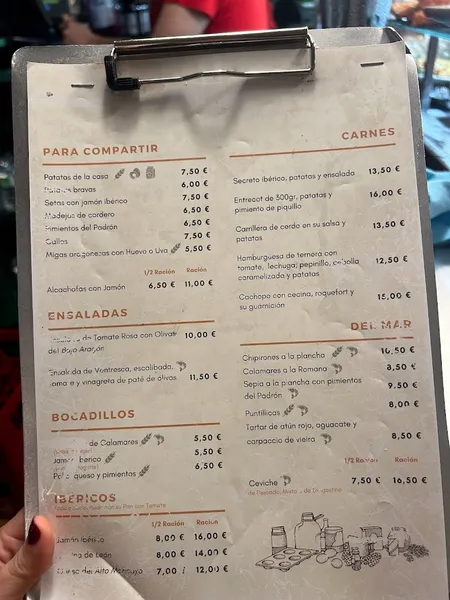 menu 1 of Bodeguilla Los Rotos