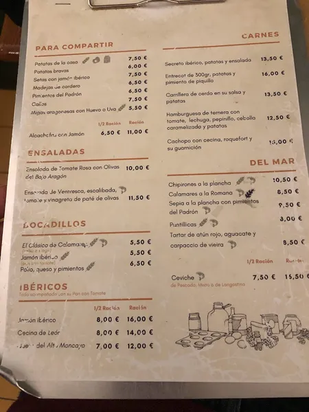 menu 2 of Bodeguilla Los Rotos