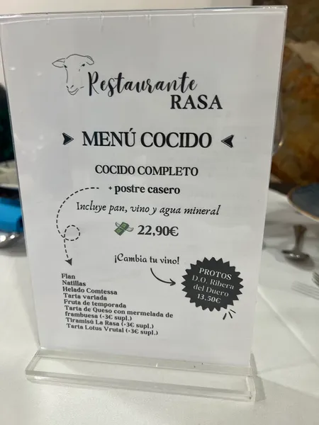 menu 2 of Restaurante Rasa