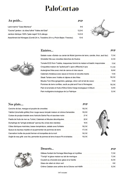 menu 1 of Palo Cortao