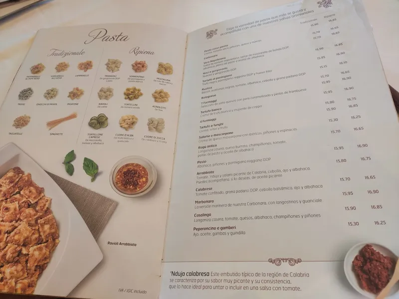 menu 1 of Restaurante La Tagliatella | Plaza Aragón, Zaragoza