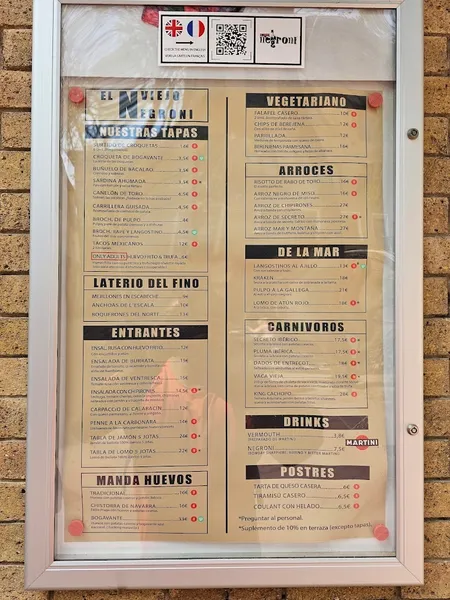menu 2 of El Viejo Negroni