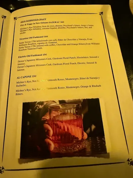 menu 0 of Old Fashioned