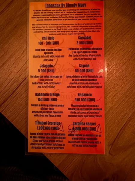 menu 2 of Bloody Mary Cocktail Lounge