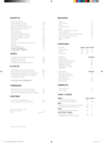 menu 0 of Bar Viu