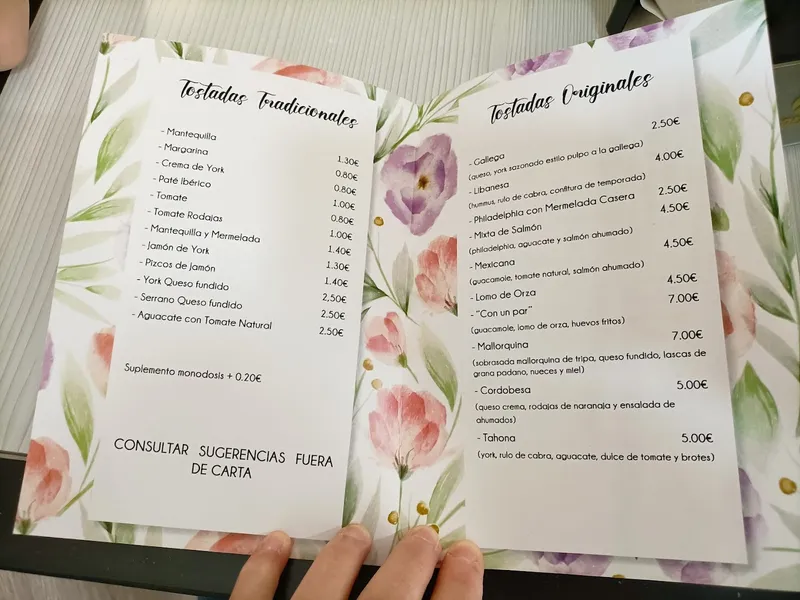 menu 0 of La Tahona Gourmet cafetería