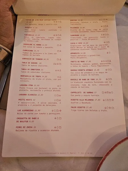 menu 1 of Al Settimo Cielo