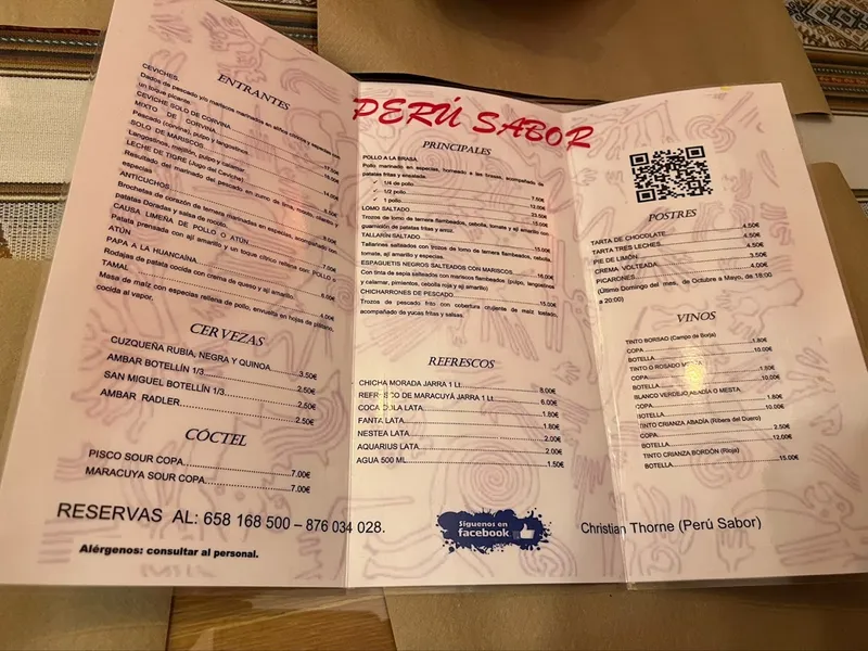 menu 0 of Perú Sabor