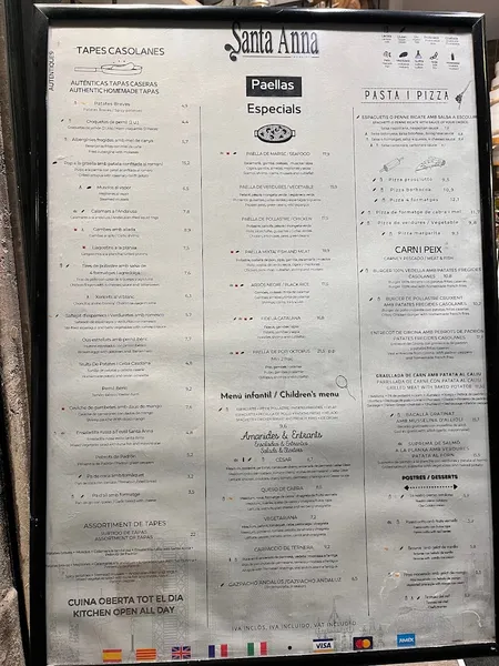 menu 2 of Restaurante Santa Anna