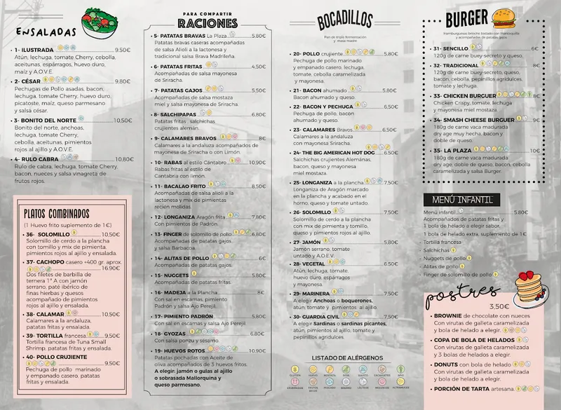 menu 0 of Bar La Plaza