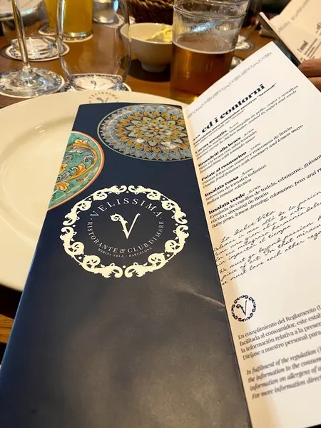 menu 2 of Velissima Barcelona