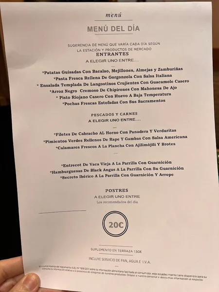 menu 0 of CASA RÍOS