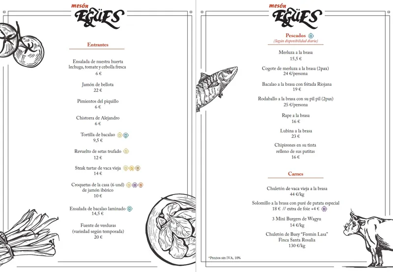 menu 0 of Mesón Egüés