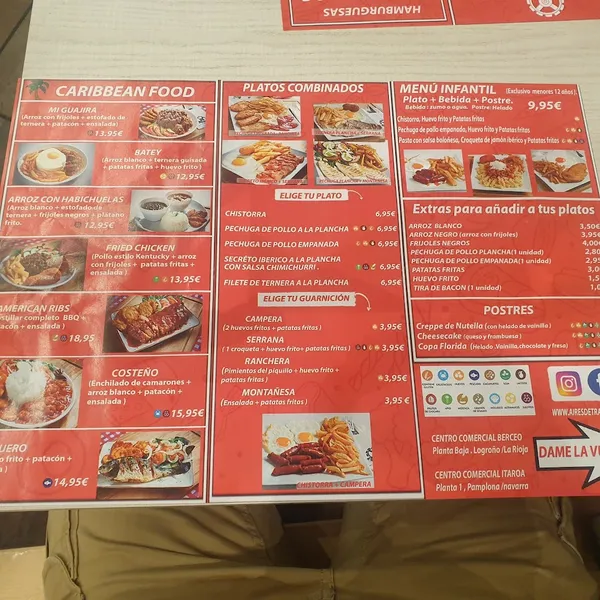 menu 1 of Aires de Trapiche