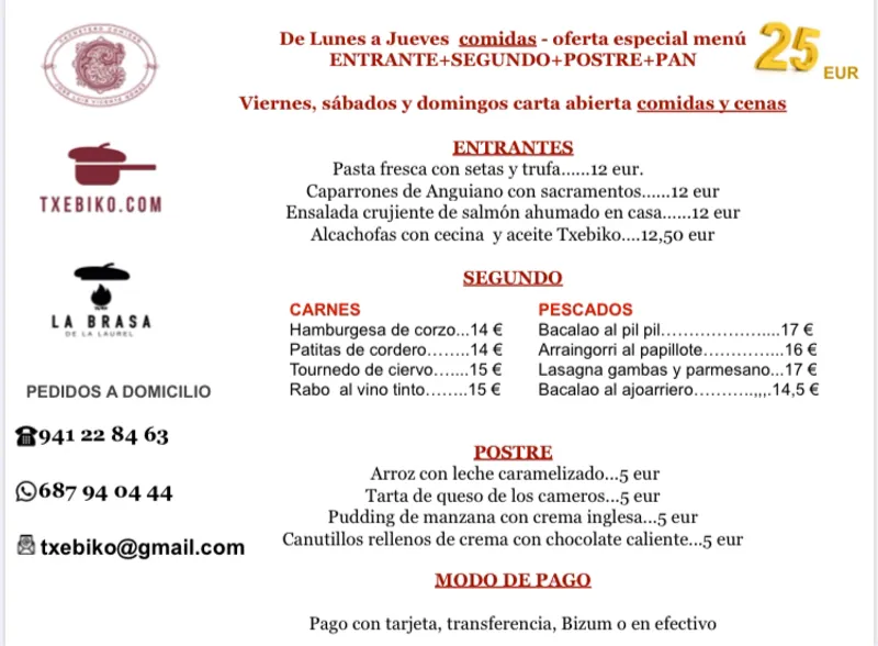 menu 0 of Restaurante Txebiko