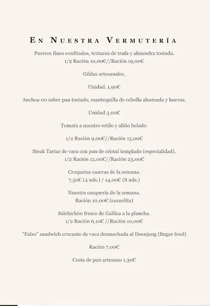 menu 1 of Restaurante Moderna Tradición