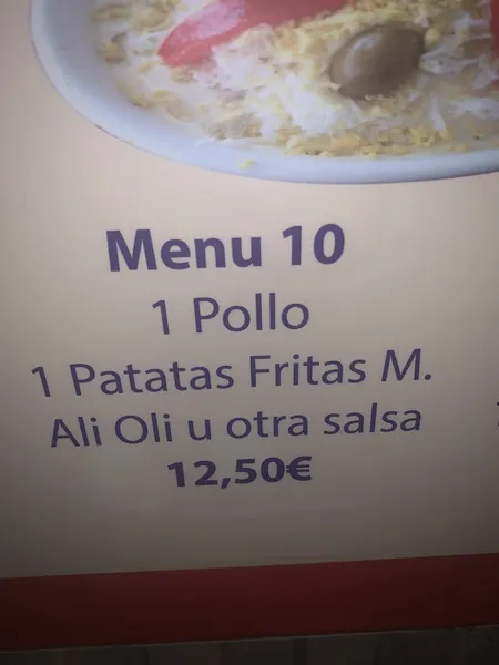 menu 2 of Asador de Pollos Las Delicias