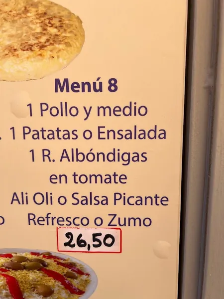 menu 1 of Asador de Pollos Las Delicias