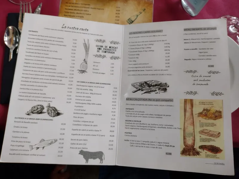 menu 2 of El Racó de Collserola