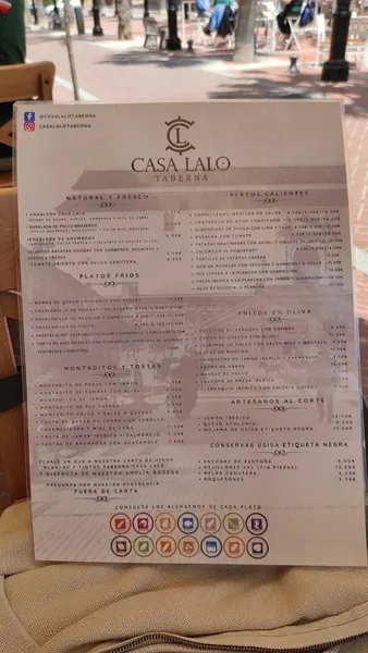 menu 0 of Restaurante & Bar de Tapas - Casa Lalo Taberna