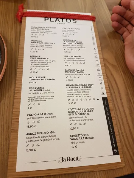 menu 1 of La Roca Pozuelo