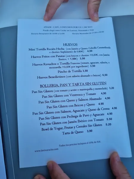 menu 1 of La Vivaracha