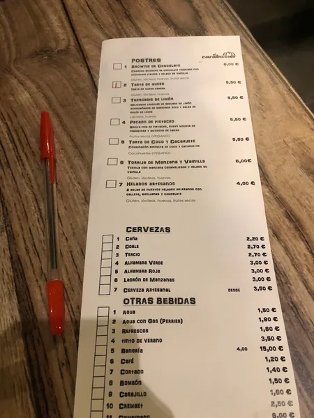 menu 0 of El Carabasser