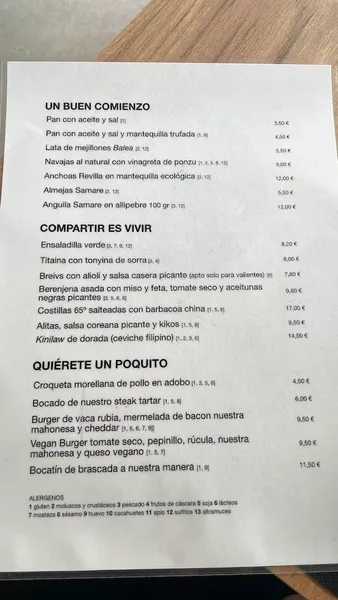 menu 1 of La Negri