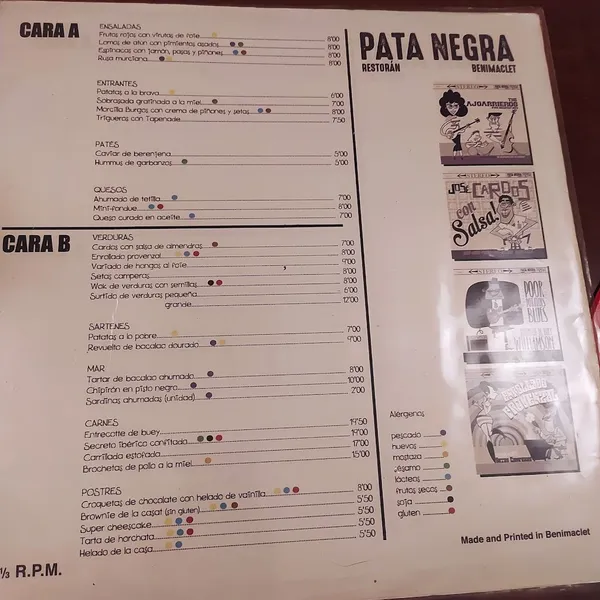 menu 0 of Pata Negra