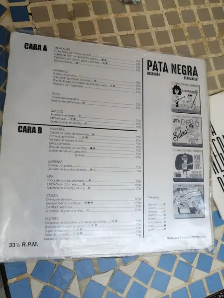 menu 2 of Pata Negra